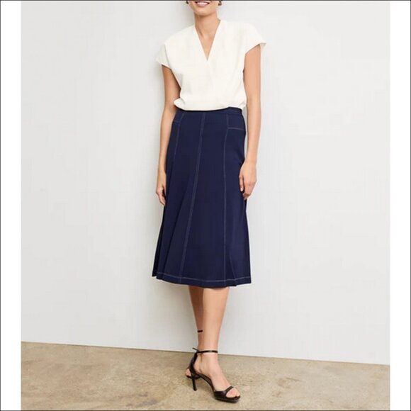 MM LaFleur The Shannon Twirl Skirt Sample - Italian Jersey - Small - NWOT - Picture 1 of 7